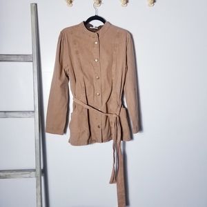 MAURICES DARK BROWN JACKET WITH BELT SIZE LARGE